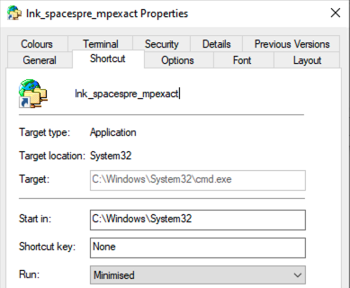Figure 2 - target text box display variation in Windows 10 22H2 after 2025-02 Cumulative Update