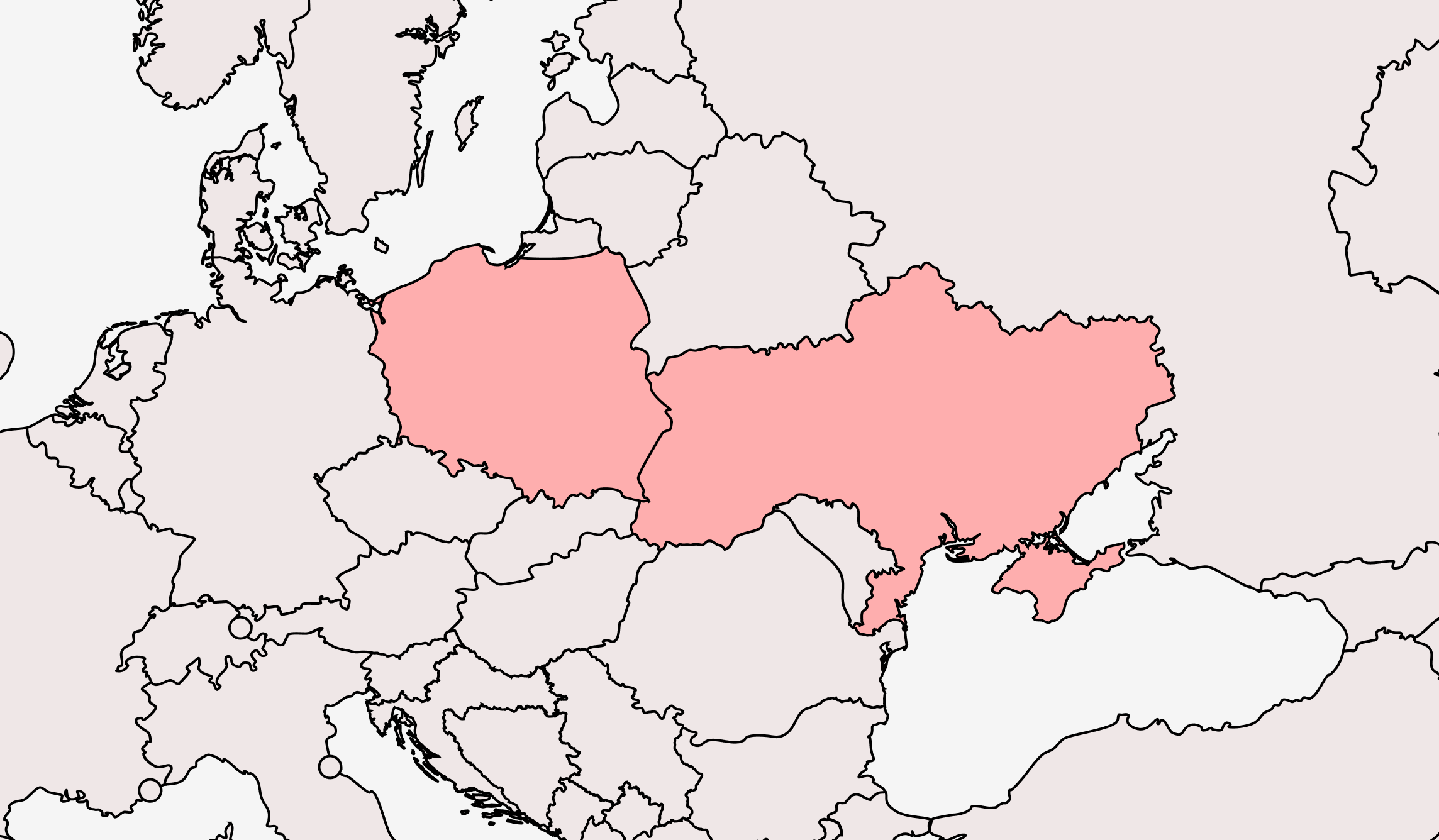 Figure 9 - Map of targeted countries