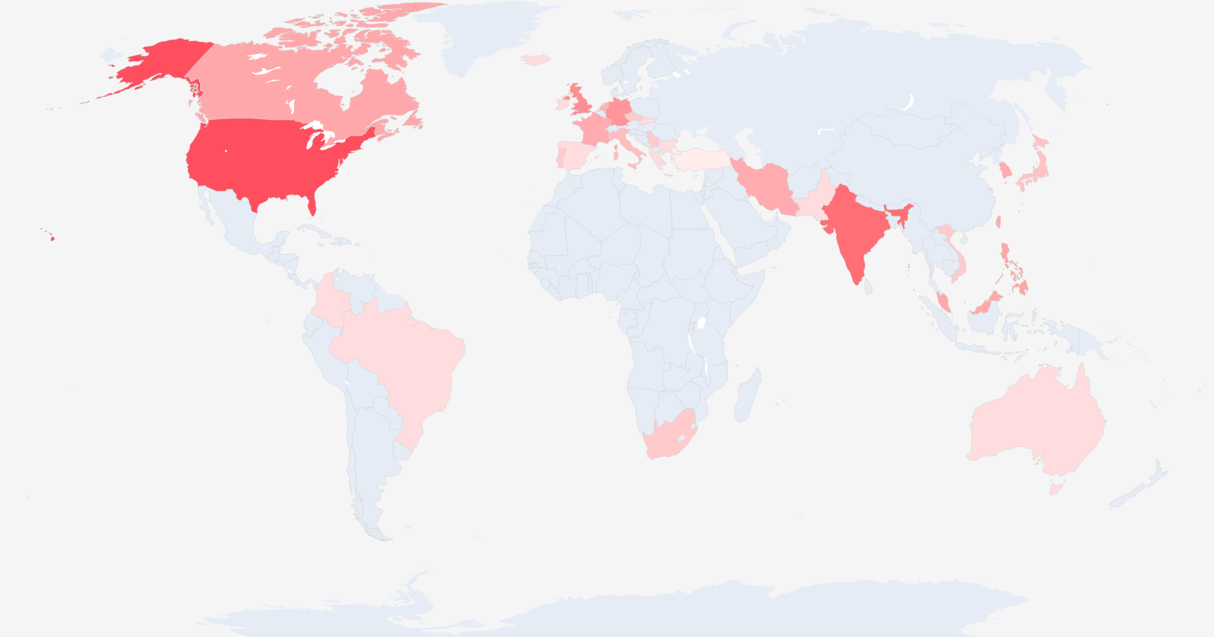 Figure 6 - Location of the IP addresses of the compromised servers we identified. The location is provided by public databases as of September 2025