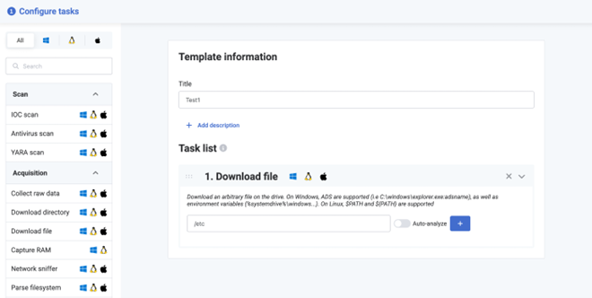 Investigation tool for cybersecurity - Collect data