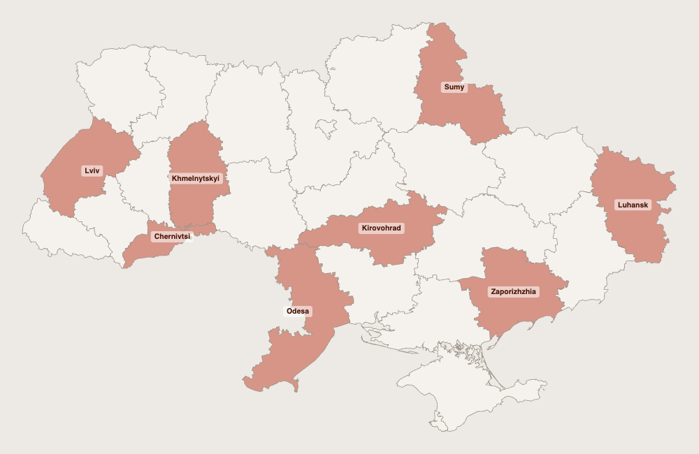 Figure 2 - Observed targets' distribution in Ukraine